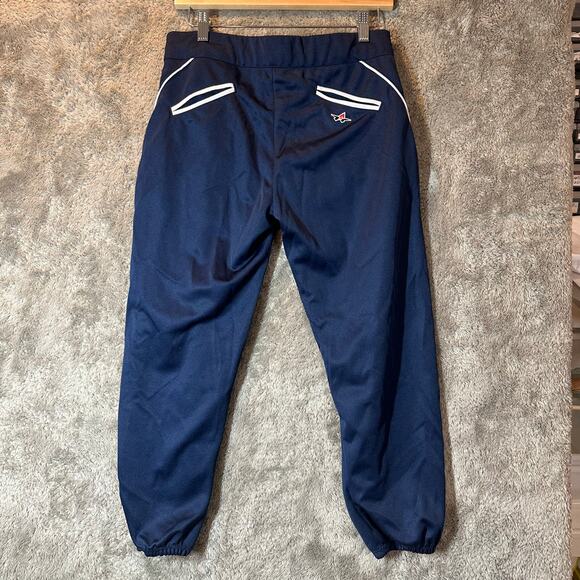Alleson Athletic Navy Blue Softball Pants Pants Women L Large White Side Stripe - Picture 2 of 11